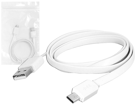 LTC KABEL USB-TYP-C LX-8480 1m, płaski, biały