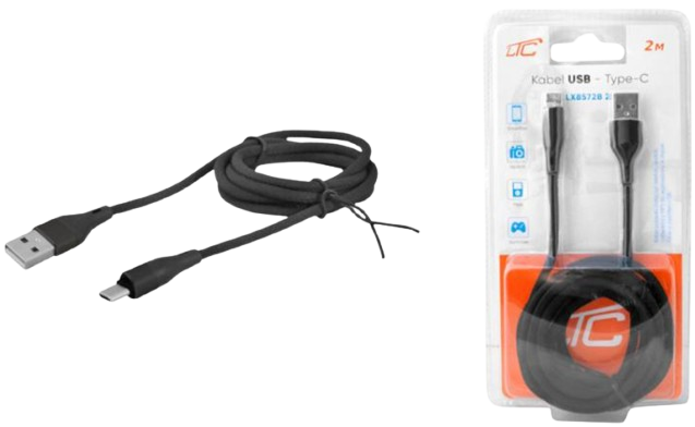 LTC KABEL USB-TYP-C LX-8572B 2m czarny