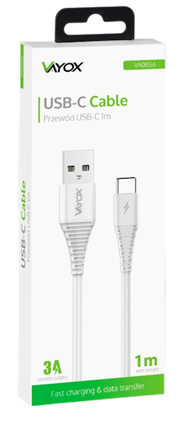 VAYOX KABEL USB-Typ C 1m VA-0056 biały