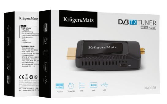KRUGER&MATZ TUNER DEKODER MINI KM-9998 DVB-T2