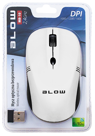 BLOW MYSZ BEZPRZEWODOWA MB-10 biała