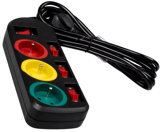 VAYOX PRZEDŁUŻACZ 3M 3GN VA-0401 czarny/kolor wył