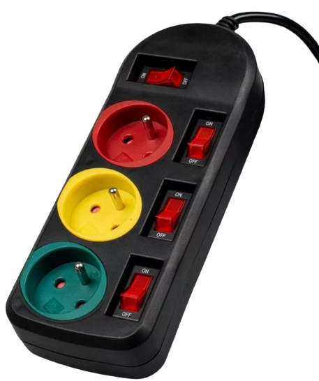 VAYOX PRZEDŁUŻACZ 3M 3GN VA-0401 czarny/kolor wył