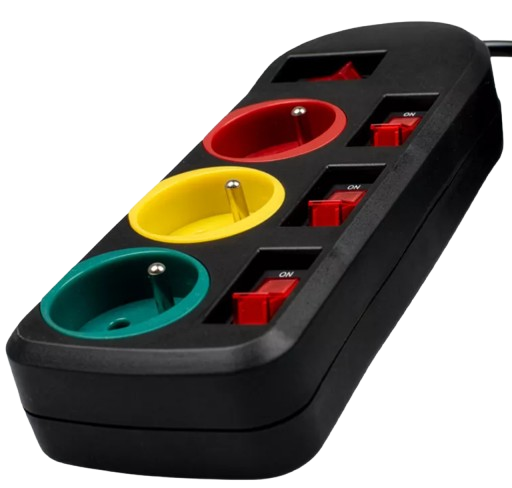 VAYOX PRZEDŁUŻACZ 3M 3GN VA-0401 czarny/kolor wył