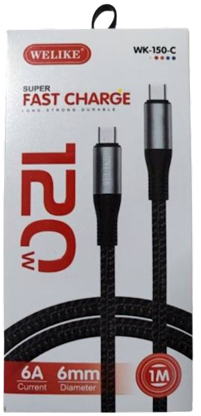 WELIKE KABEL WK-150C USB-C-USB-C 120W 6A 1m
