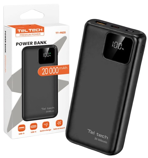 TELTECH POWERBANK TT-PB20 20000mAh QC 22,5W 5A LED