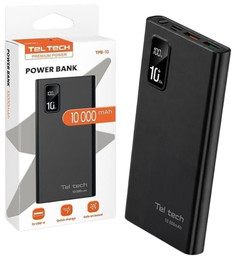TELTECH POWERBANK TPB-10 10000mAh QC 22,5W 5A LED