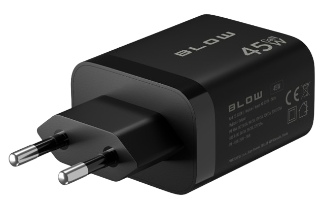 BLOW ŁADOWARKA SIECIOWA 76-033 USB-USB-C 45W+kabel