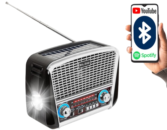 BLOW RADIO PRZENOŚNE 77-557 bluetooth USB srebrne