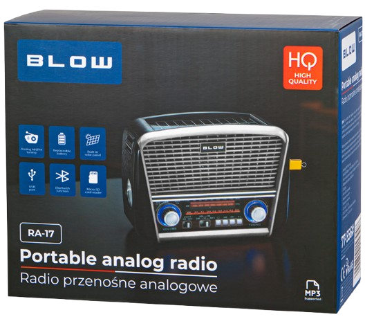 BLOW RADIO PRZENOŚNE 77-557 bluetooth USB srebrne