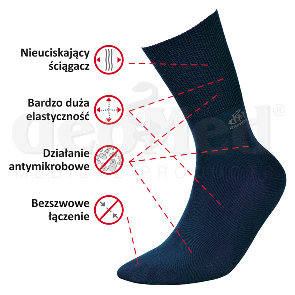 JJW Skarpetki DEOMED BAMBOO • Rozmiar: 35-38 • Kolor: Popielaty