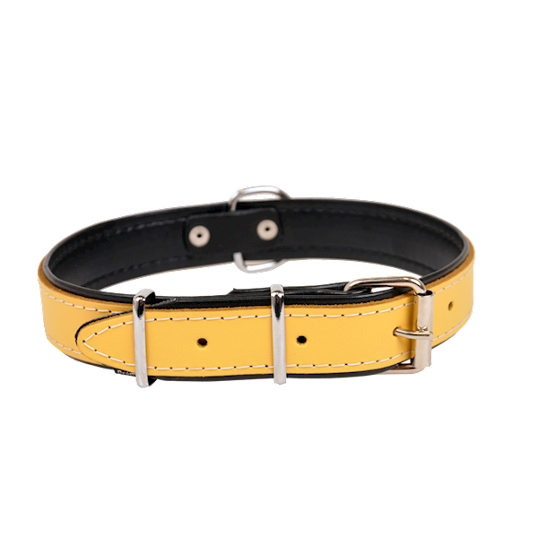 Obroża skórzana 18mm/43cm PREMIUM ŻÓŁTA