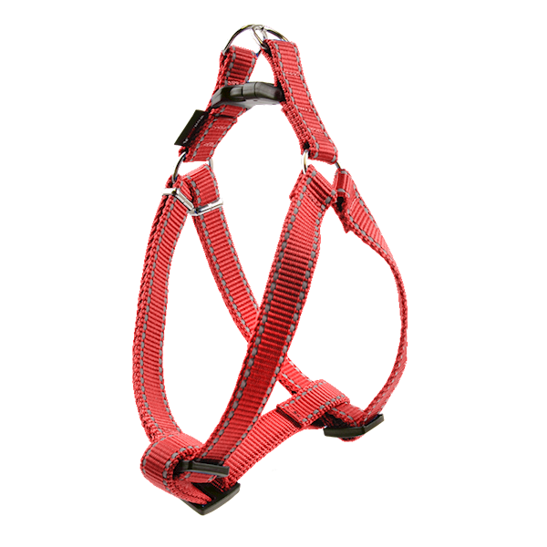 Szelki spacerowe odblask 25mm/60-90cm CZERWONE