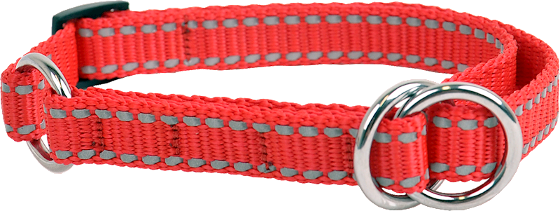 Obroża półzaciskowa odblask 20mm/35-50cm CZERWONA