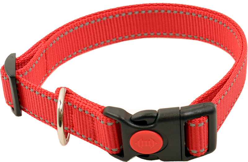 Obroża z zapinką odblask 25mm/40-70cm CZERWONA
