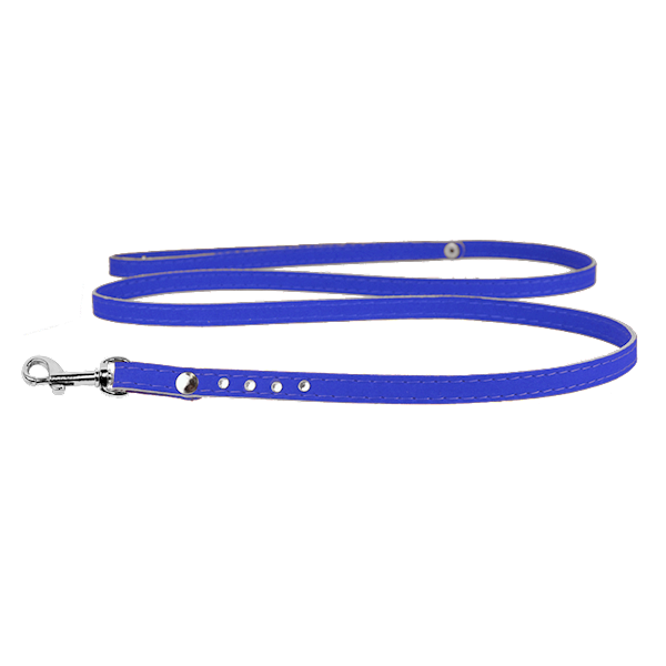 Smycz dla kota welur cyrkonia 10mm/120cm NIEBIESKA