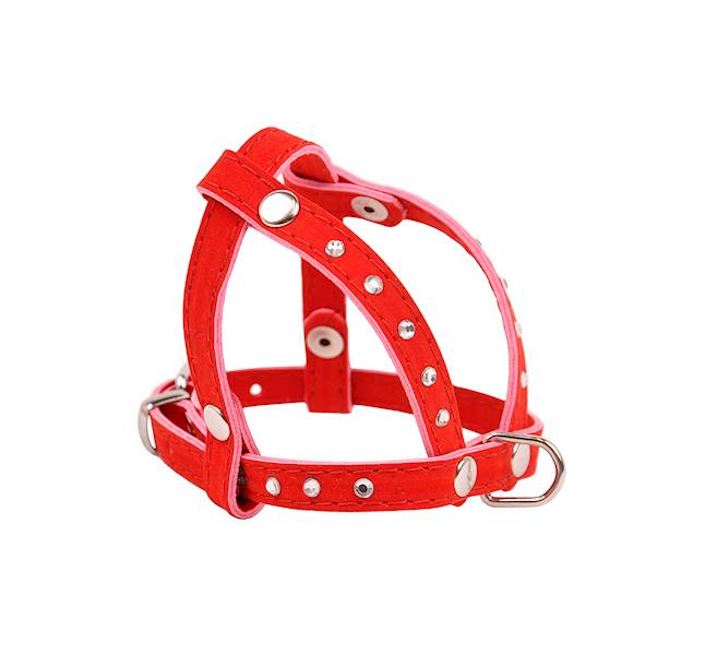 SZELKI WELUR CYRKONIA 25cm CZERWONE
