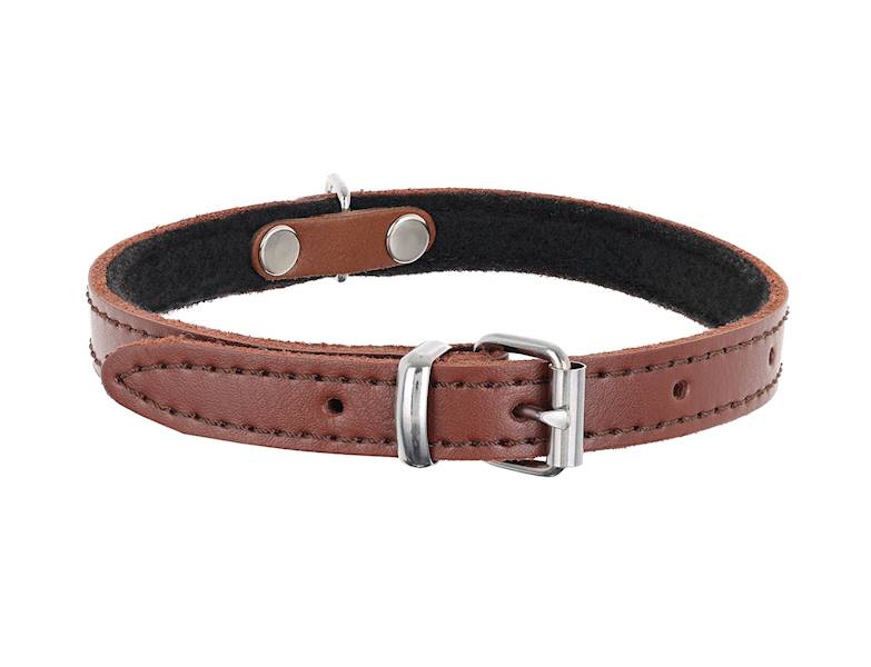 OBROŻA SKÓRZANA 14mm/36cm BRĄZOWA