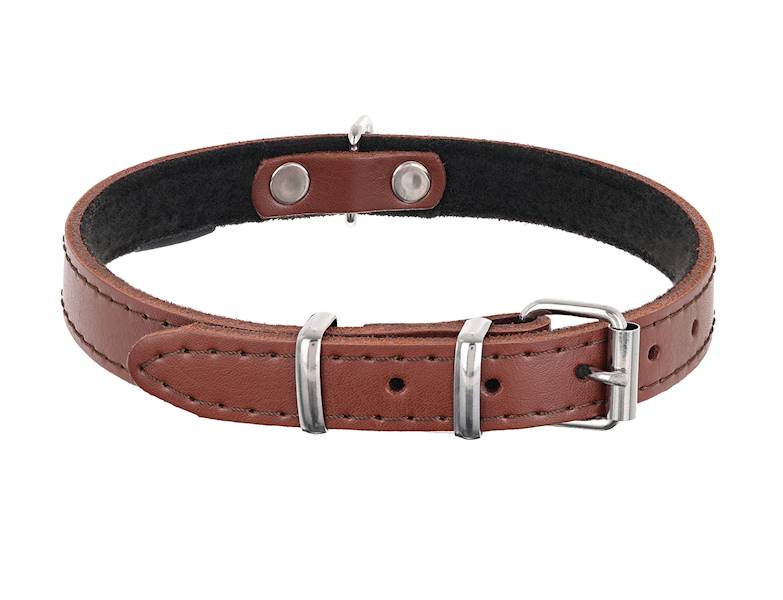 Obroża skórzana 16mm/40cm BRĄZ