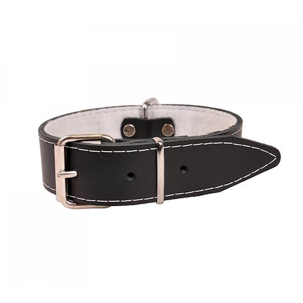 Obroża skórzana 40mm/46cm CZARNA