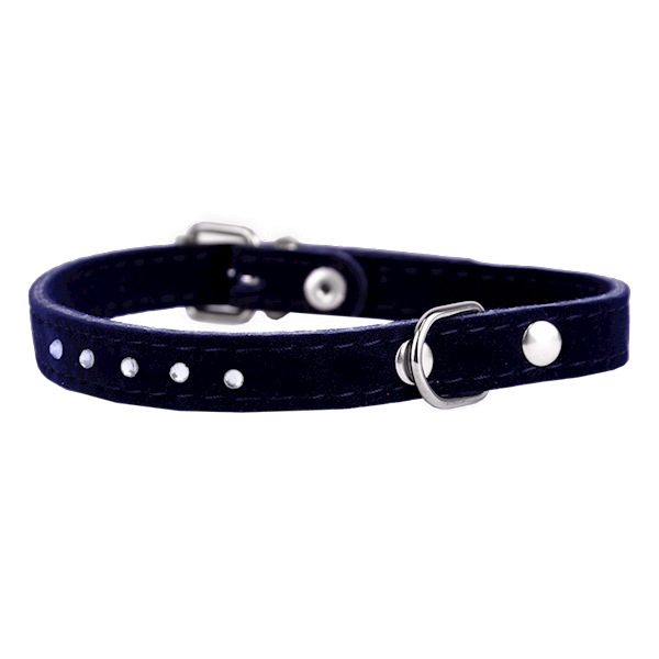 OBROŻA WELUR-CYRKONIA 12mm/32cm GRANATOWA