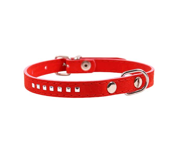 OBROŻA WELUR-OZDOBNA KWADRAT MAŁY 14mm/36cm CZERW.