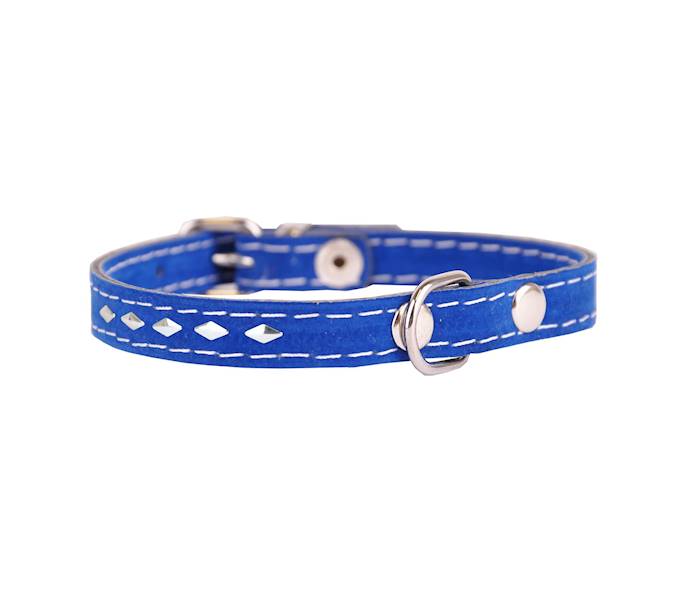 OBROZA WELUR-OZDOBNA ROMB 16mm/40cm NIEBIESKA