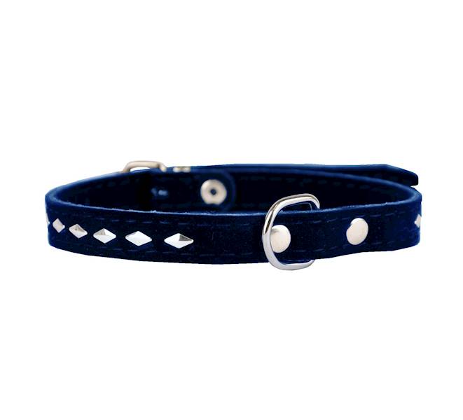OBROZA WELUR-OZDOBNA ROMB 16mm/40cm GRANATOWA