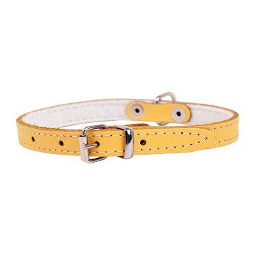 OBROŻA SKÓRZANA 12mm/32cm ŻÓŁTA