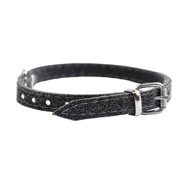 OBROŻA WELUR-CYRKONIA 14mm/36cm SZARY