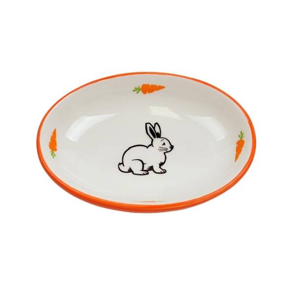 MISKA CERA.OWALNA DLA KRÓLIKA POMARAŃ.13x9x2,5cm