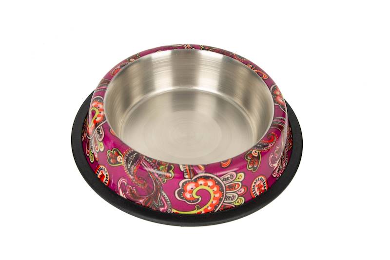 MISKA METALOWA NA GUMIE PAISLEY 0,24 L CZERWONA