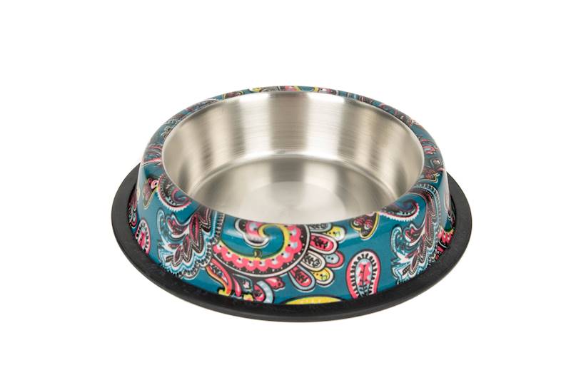 MISKA METALOWA NA GUMIE PAISLEY 0,71 L NIEBIESKA