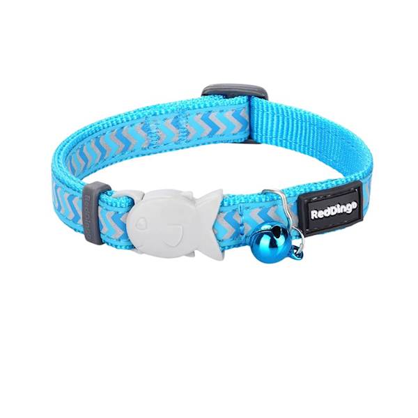 OBROŻA DLA KOTA ODBLASKOWA RED DINGO TURKUS ZYGZAK 12mm