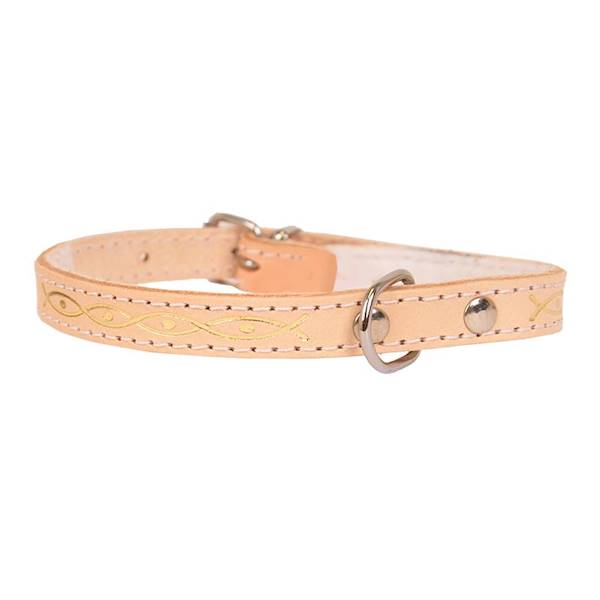 OBROŻA SKÓRZANA OZDOBNA RYBKA 14mm/36cm NATURA