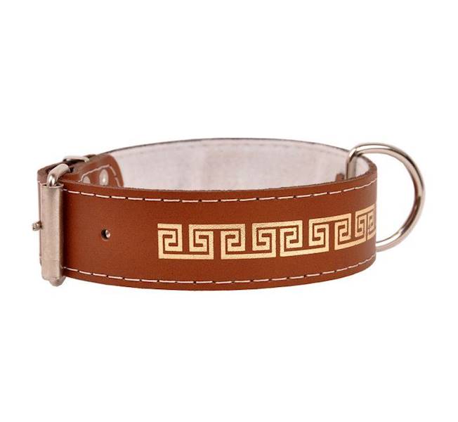 OBROŻA SKÓRZANA OZDOBNA WĄŻ 30mm/63cm BRĄZOWA