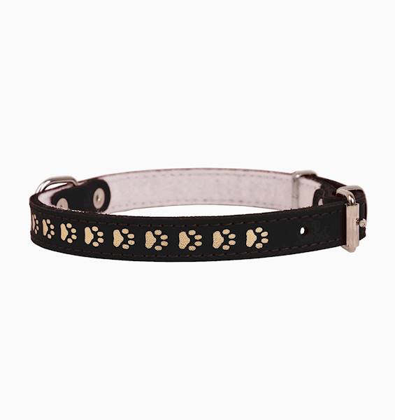 OBROŻA SKÓRZANA OZDOBNA ŁAPKA 18mm/43cm CZARNA