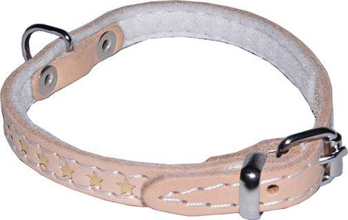 OBROZA SKÓRZANA OZDOBNA GWIAZDKA 12mm/32cm NATURA