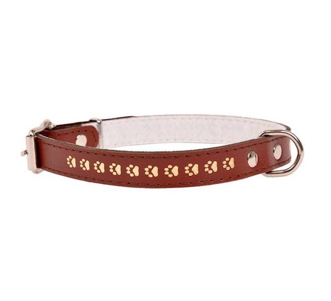 OBROŻA SKÓRZANA OZDOBNA ŁAPKA 22mm/53cm BRĄZOWA