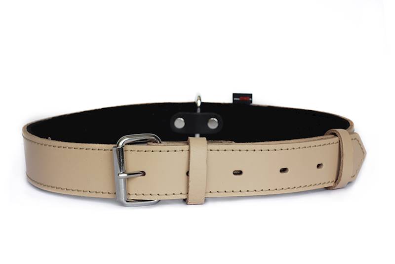 OBROŻA SKÓRZANA 40mm/91cm BEŻOWA
