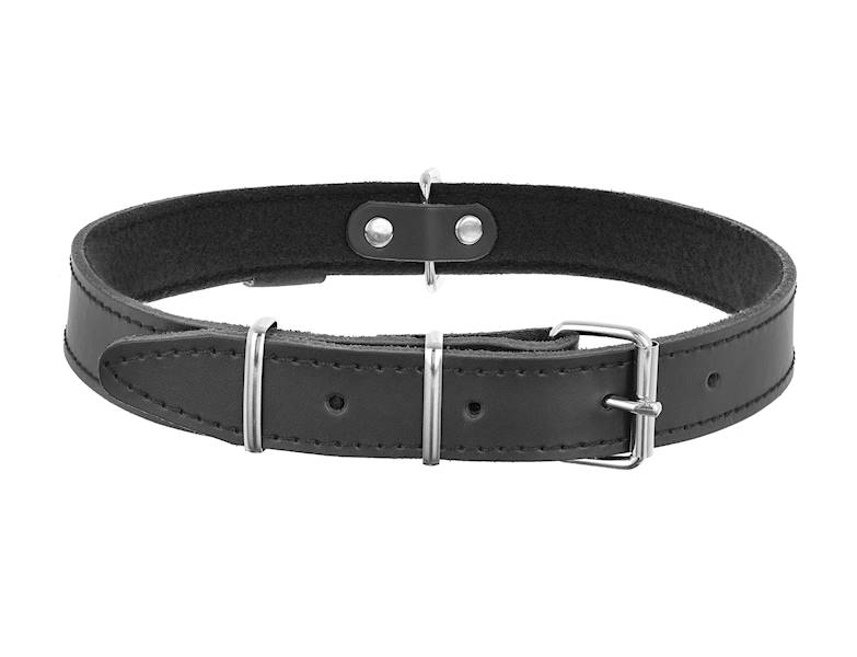 OBROŻA SKÓRZANA 40mm/57cm CZARNA