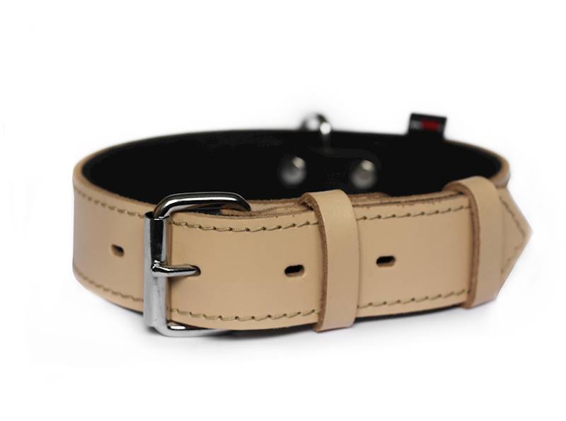 OBROŻA SKÓRZANA 40mm/57cm BEŻOWA