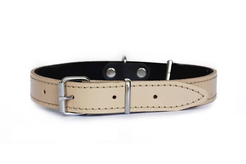 OBROŻA SKÓRZANA 30mm/56cm BEŻOWA