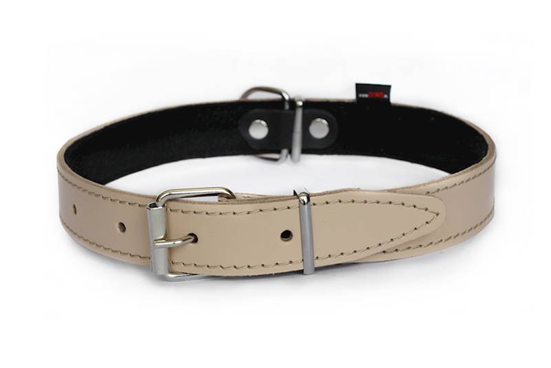 OBROŻA SKÓRZANA 22mm/53cm BEŻOWA