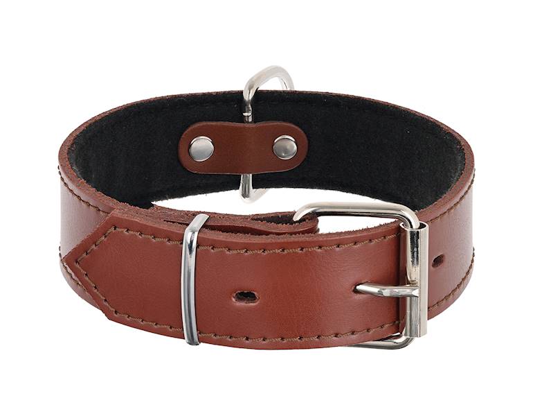OBROŻA SKÓRZANA 40mm/57cm BRĄZOWA