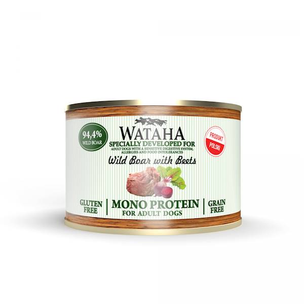 WATAHA MONO PROTEIN ADULT DOG 94,4% DZIK Z BU.200g