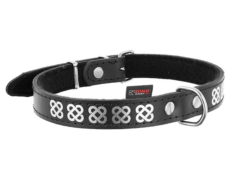 OBROZA SKÓRZANA OZDOBNA WEZEL M 25mm/59cm CZARNA