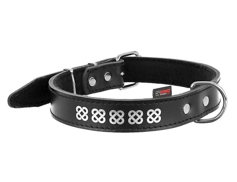 OBROŻA SKÓRZANA OZDOBNA WĘZEŁ M 30mm/63cm CZARNA