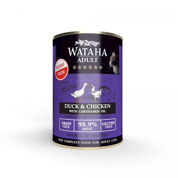 WATAHA HUNT ADULT CAT KACZKA KURCZAK 400g