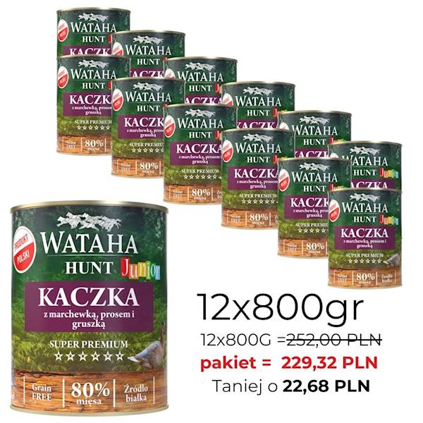 WATAHA PUSZKA 80% JUNIOR KACZKA Z PROSEM 800/12